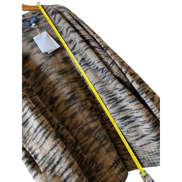 Lucchese W.Cashmere Doreen Tiger Print Cardigan Size L Alpaca Wool Open Sweater - Picture 7 of 9